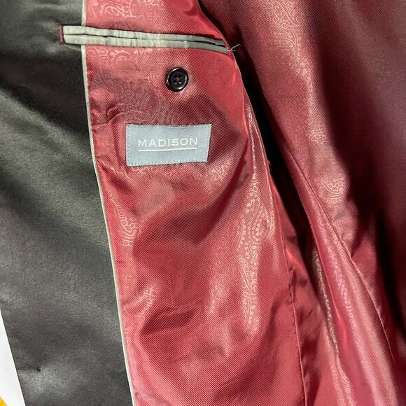 Madison Tuxedo Jacket 2 Button Single Vent Polyester Blend Blazer Men sz 38R - Picture 4 of 7